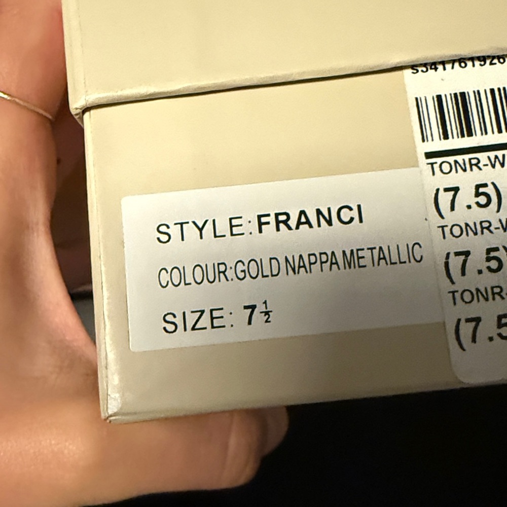 Tony Bianco Franci Sandal in Gold Nappa Metallic Strappy Heels Heeled 7.5 37.5 - Picture 14 of 14